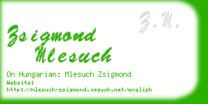 zsigmond mlesuch business card